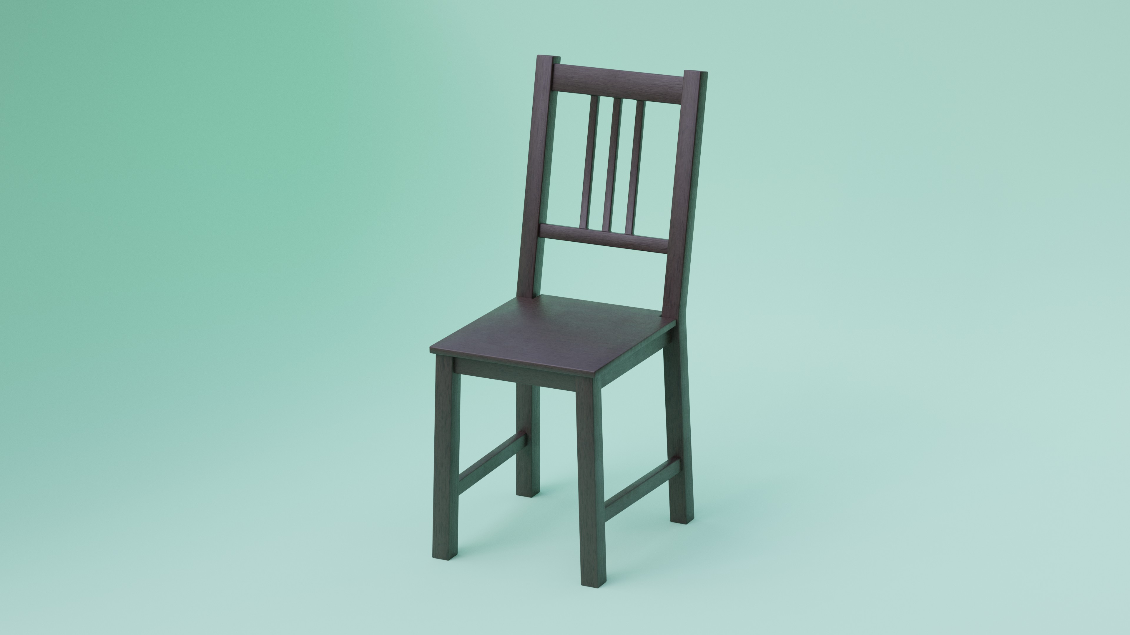 Simple Dark Wood Chair preview image 1